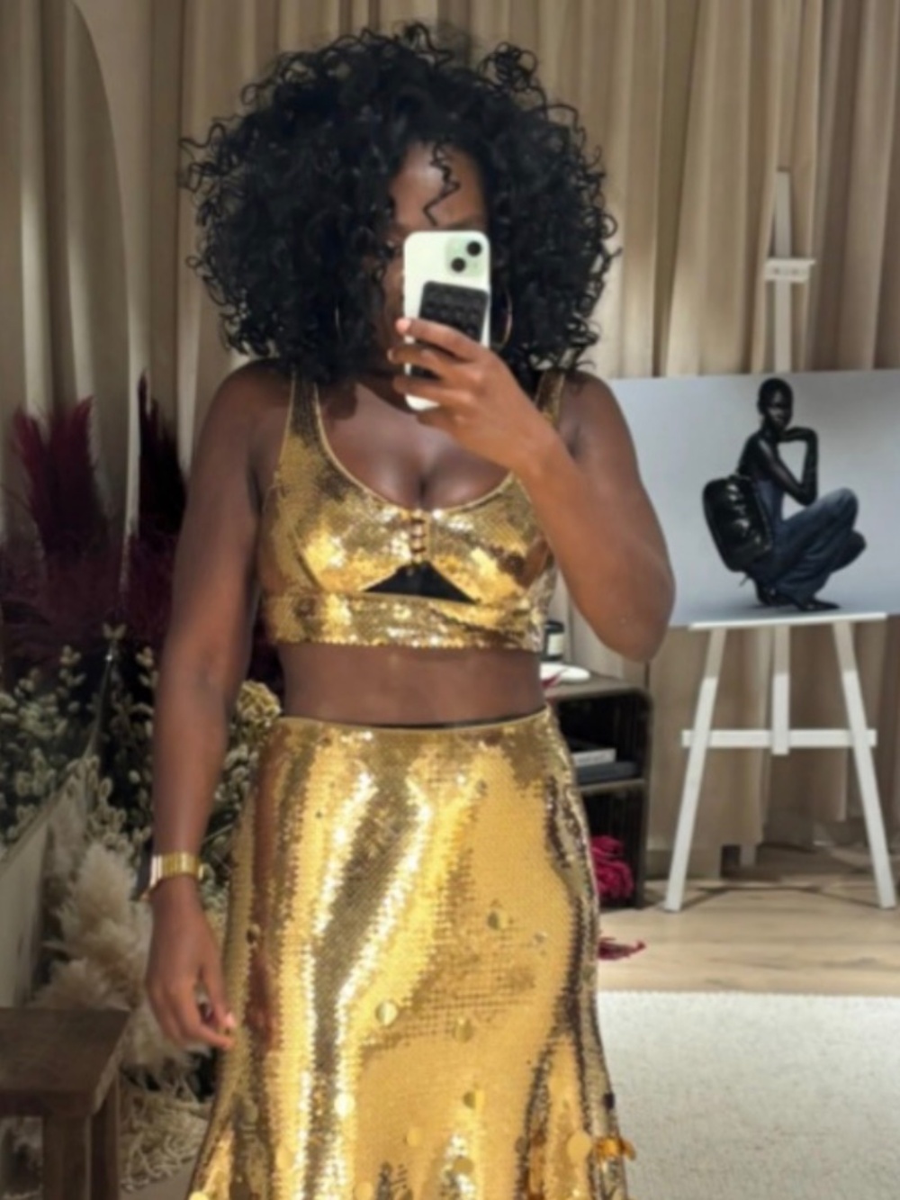 H&M x Paco Rabanne Gold Sequin Crop Top - Picture 9 of 9